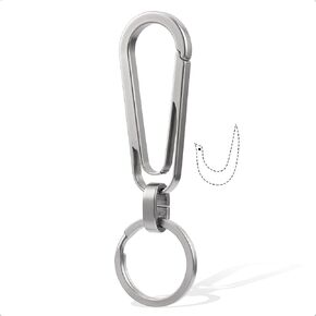 Titanium Carabiner Keychain – 2 Inch Lightweight Small Key Clip with Key Ring, Quick Release, Anti-Lost, Heavy Duty, Perfect for Keys, Outdoor, EDC