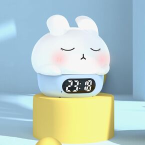 5 In 1 Alarm Clock, Alarm Clock for Bedrooms, Rechargeable Duck Night Light, Cute Alarm Clock for Kids with Dual Alarm, Time,Temperature,Adjustable Alarm Volume Digital Clock with 7 Color Nightlights