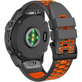 22mm Quickfit Watch Band Compatible with Garmin Fenix 8 E 47mm/7 Pro/7/6 Pro/6, Silicone Replacement Strap for Epix/Approach S70 47mm/MARQ/Instinct 2/Forerunner 965/Descent G1