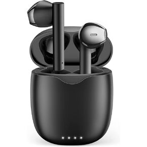 Bluetooth Headphones, TWS Wireless Earbuds Bluetooth, 30 Hours Playtime with Charging Case, Earphones Suitable for Work, Sports for Android iOS Phones (Black)