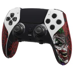 PlayVital Anti-Skid Sweat-Absorbent Controller Grip for ps5 Edge Wireless Controller, Professional Textured Soft PU Handle Grips Anti Sweat Protector for ps5 Edge Controller - Clown Hahaha