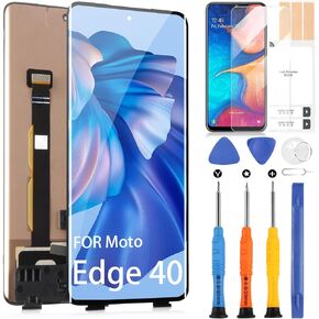for Motorola Moto Edge 40 Screen Replacement - for Moto Edge 40/40 Neo/Edge 2023 XT2303-2 XT2307-1 XT2303 XT2307 LCD Touch Screen for Moto Edge 40 LCD Display Digitizer Glass Assembly Tools