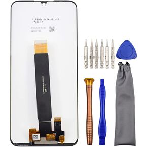 Complete Screen LCD Digitizer Touch Assembly Replacement for Motorola Moto E6 Plus PAGA0004 PAGA0004IN with Tool Kit Black 6.1"