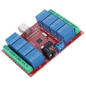 Zer one Control Switch Relay Module, 8-Channel 5V Computer USB Intelligent Control Switch Relay Module Driver