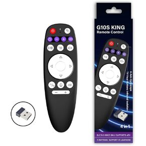 G10S King Remote Control, BT5.0 & USB 2.4G RF Remote Air Mouse Remote Control 6 Axis Gyroscope and Infrared Learning for Android TV Box TV Stick Smart Set Top Box (Batteries are not Included)
