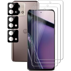 (3+3 For Motorola Moto G Stylus 5G 2023 (3 Pack) Tempered Glass Screen Protector with Camera Lens Protector, Anti Scratch, HD Clear