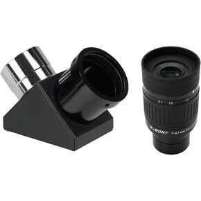 SVBONY SV135 1.25" 7 to 21mm Zoom Eyepiece Bundle with SV221 90 Degree Diagonal Mirror (2 Items)
