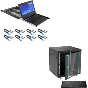 8 Port HDMI KVM Switch+12U Rack Cabinet