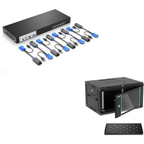8 Port RJ45 KVM Console +6U Rack Cabinet