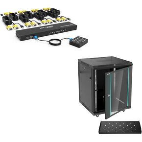 8 Port VGA KVM Switch+12U Wall Mount Cabinet