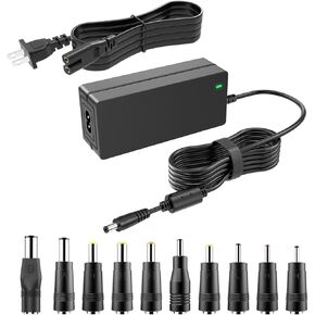 19V DC Power Supply 19V 3.42A Adapter for 65W 45W Laptop LCD Monitor Speaker Compatible with Asus/Acer/Gateway/Hp/Dell Laptop for LG/Acer/Asus Monitor Power Cord with 10tips