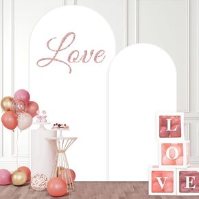 Arch Backdrop Cover 7.2FT 6FT, White Spandex Fitted Arch Covers Stretchy Backdrop Set of 2 Round Top Chiara Stand Cover with Zipper for Wedding Birthday Party Baby Shower Banquet Decoration