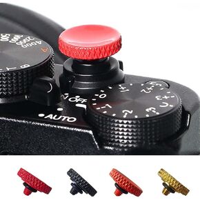 for Fujifilm Camera Shutter Button,4PCS Premium Soft Release Button for Enhanced Comfort and Control, Compatible for Fujifilm X100 X100T X-E1 X-T10 X-T30 Accessories(Orange/Black/Red/Gold)