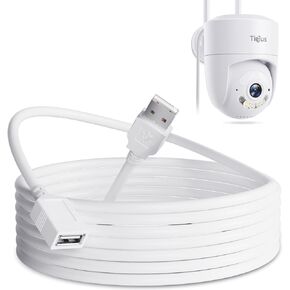 5G/2.4G WiFi Security Camera Outdoor,24/7 Recording Home Security Cameras 2K,360° PTZ Wired Cameras for Home Security Outside+10ft USB Extension Cable for Security Camera, 3 Meter USB Extender