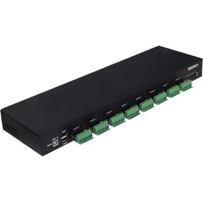SEDNA - USB to 8 Port Serial Hub with 2 USB 2.0 Port - Com Port Retention - 1U 19 Inch Rack Mount