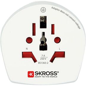 Travel Adapter World-to-UK Earthed