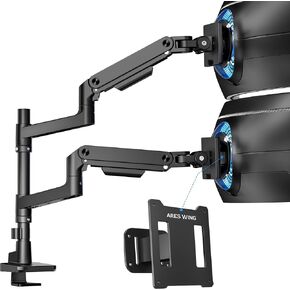 ARES WING Dual Monitor Arm & VESA Adapter for Samsung Neo G9, G65B, G70A, G75T, G85NB, CRG9, CHG9, CHG90, and Odyssey G9 Monitors