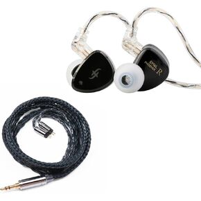 Linsoul SIMGOT EM6L 1DD + 4BA Hybrid Driver in-Ear Monitor + Tripowin Zonie IEM Cable(2pin-0.78mm, 3.5mm, Moss)
