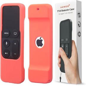 Akwox Light Weight [Anti Slip] Shock Proof Silicone Cover for New Apple Tv 4th / 4k 5th Generation Siri Remote Controller (Watermelon red) -not for New Apple 4k TV Series 6th Gen 2021