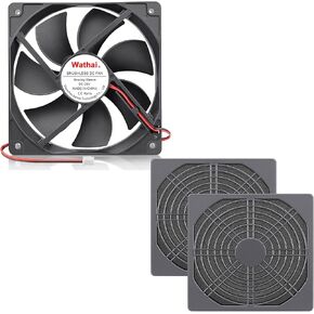 Wathai 120mm 24v Case PC Cooling DC Fan and 120mm 5 inch Fan Cover Filter