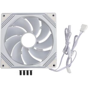 مروحة ArgB هيكل ، 140 مم 3PIN 5V ARGB LEDs القابلة للتخصيص ، التبريد الهادئ ، مروحة PWM الصامتة لمبردات وحدة المعالجة المركزية ، حالة الكمبيوتر والرادياتير السائل (أبيض عكسي)