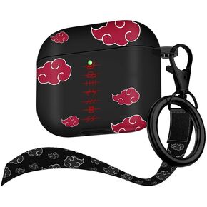 Maxjoy for Airpods 3rd Generation Case, Anime Cartoon Cute Design Series Apple Airpod 3 Cover for for Airpods 3rd Generation 2021, Wireless for Airpods 3 Cases for Men Women, Anime Red Cloud Lanyard