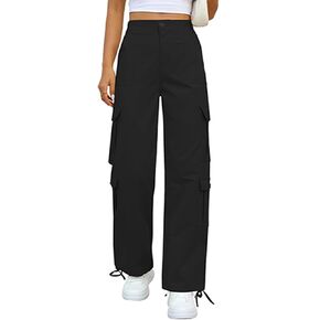 Womens Cargo Pants High Waisted Wide Leg Casual Pants Baggy Y2k Trousers with 8 Pockets