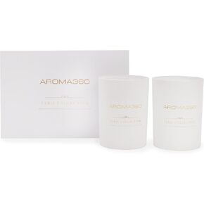 Aroma360 Paris Collection Candle Duo - 80-Hour Burn - Aromatherapy Candle Set with Scents Inspired by 1 Hotel in Miami Beach - Leather, Sandalwood & Iris - My Way, 11 oz (Pack of 2)