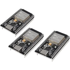 3PCS ESP32 ESP-32D Development Board 38Pin 2.4GHZ Dual-Mode WiFi + Bluetooth Dual Cores Microcontroller USB C Interface Integrated Antenna, RF, AMP Filter Compatible with Arduino IDE NodeMCU