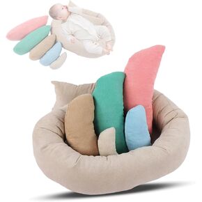 Newborn Photography Posing Pillow, Photography Prop Posing Beans Bag, Soft Baby Donut Pillows Set for Professional Photo Props 1 to 3 Months Unisex