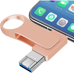 Photo Stick USB Flash Drive 512GB - Multi-Port Memory Stick USB 3.0 High Speed Thumb Drives with Mobile App Control Portable Mini Storage Device for Smartphone/Laptop/Android/PC/Mac