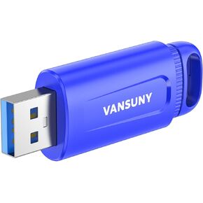 Vansuny 128GB Flash Drive,Ultra Fast USB 3.1 Thume Drive,Up to 150MB/s Slide Retractable Memory Stick with Lanyard Hole for PC/Laptop/Computer Storage & Backup Files Picture Video,Blue