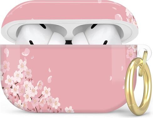 متوافق مع Airpod Pro 2nd/1st Generation Cover مع سلسلة مفاتيح ، علبة سماعة رأس لاسلكية مقاومة للوقاية من Airpod Pro 2023/2022/2019 (زهرة أنيقة) in Kuwait