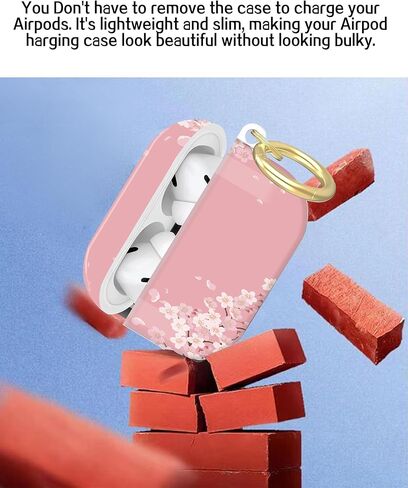 متوافق مع Airpod Pro 2nd/1st Generation Cover مع سلسلة مفاتيح ، علبة سماعة رأس لاسلكية مقاومة للوقاية من Airpod Pro 2023/2022/2019 (زهرة أنيقة) in Kuwait