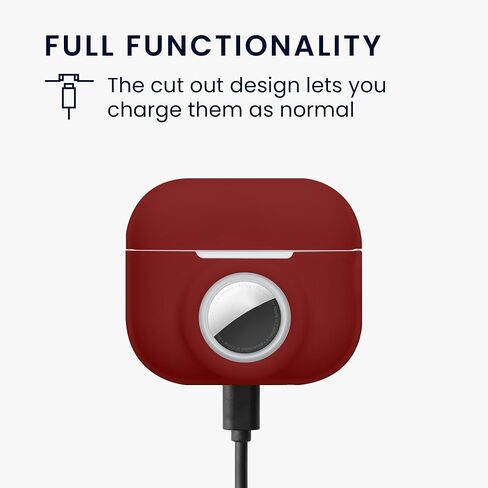 علبة Kwmobile متوافقة مع Apple Airpods Pro 2 Case مع تخزين Apple Airtag - غطاء السيليكون - Lavender Gray in Kuwait