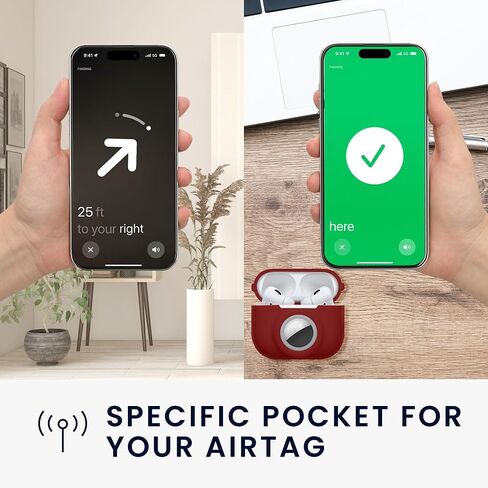 علبة Kwmobile متوافقة مع Apple Airpods Pro 2 Case مع تخزين Apple Airtag - غطاء السيليكون - Lavender Gray in Kuwait