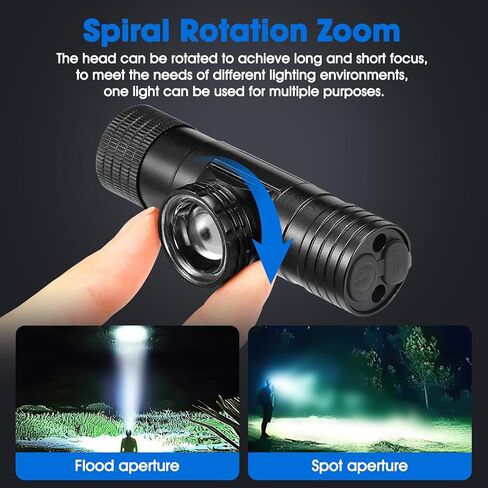 2 Pack 2200 mAh USB-C Rechargeable Dual Power Headlamp with Twist Focus Beam and Magnetic Base Manual & Gesture Sensing Control-Black in Saudi Arabia