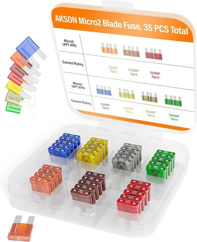 Standard ATO/Car Fuse Assortment Kit, 55 Pieces, Automotive Blade Fuse, 11 Current Ratings from 2A to 40A, 32V in Kuwait