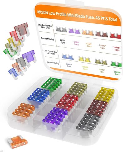 Standard ATO/Car Fuse Assortment Kit, 55 Pieces, Automotive Blade Fuse, 11 Current Ratings from 2A to 40A, 32V in Kuwait