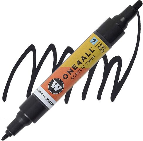 MOLOTOW ONE4ALL Acrylic Twin Pump Marker, 1.5mm and 4mm Nibs, Signal White, 1 Each (227.411) in Saudi Arabia
