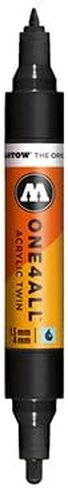 MOLOTOW ONE4ALL Acrylic Twin Pump Marker, 1.5mm and 4mm Nibs, Signal White, 1 Each (227.411) in Saudi Arabia