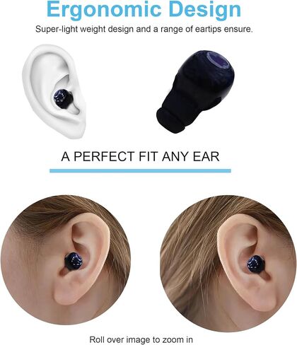 Single Bluetooth Wireless Earbud, Mini Bluetooth Single Earbud Small Wireless Invisible Headphones, Single Earphone with 12 Hour Super Long Battery Life Suitable for Sports Work and Sleep (Black) in Saudi Arabia