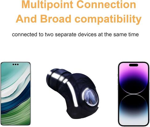 Single Bluetooth Wireless Earbud, Mini Bluetooth Single Earbud Small Wireless Invisible Headphones, Single Earphone with 12 Hour Super Long Battery Life Suitable for Sports Work and Sleep (Black) in Saudi Arabia