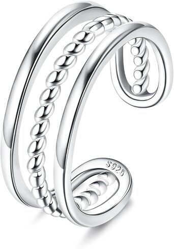 PATISORNA 925 Sterling Silver Toe Rings for Women Adjustable Wrap Open Cuff Ring Hypoallergenic Turquoise Celtic Knot Vintage Band Rings for Men Ladies Girls in Kuwait