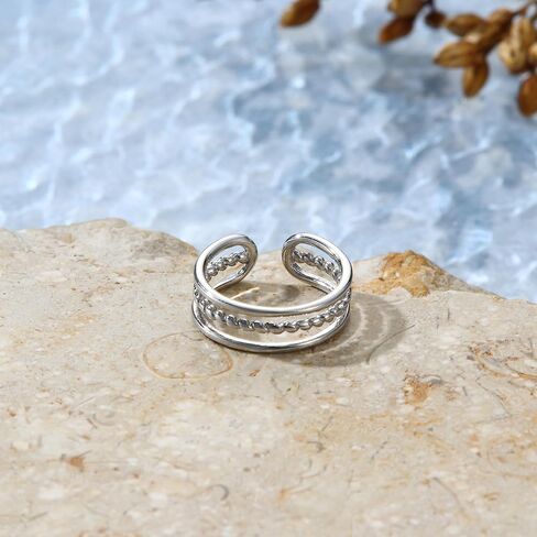 PATISORNA 925 Sterling Silver Toe Rings for Women Adjustable Wrap Open Cuff Ring Hypoallergenic Turquoise Celtic Knot Vintage Band Rings for Men Ladies Girls in Kuwait