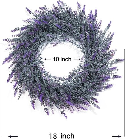 DDHS Lavender Wreath, Spring Wreaths for Front Door 24 Inch with Three Styles of Purple Dried Flowers, Winter Summer Large Artificial Wreaths for All Seasons Farmhouse Indoor and Outdoor Decor in Saudi Arabia