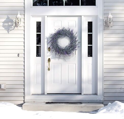 DDHS Lavender Wreath, Spring Wreaths for Front Door 24 Inch with Three Styles of Purple Dried Flowers, Winter Summer Large Artificial Wreaths for All Seasons Farmhouse Indoor and Outdoor Decor in Saudi Arabia