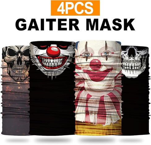 4Pack الرقبة ممرى للرجال للنساء وجه غطاء القناع التفاف رأس بالاكلافا أغطية رأس باندانا in Saudi Arabia