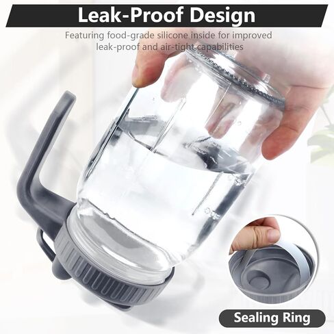 64 oz Glass Pitcher with Lid-2 Quart Mason Jar Pitcher, Wide Mouth Jar Leak-proof Water Jug, Heavy Duty Glass Container for Water, Juice, Milk, Tea, Iced Coffee in Kuwait