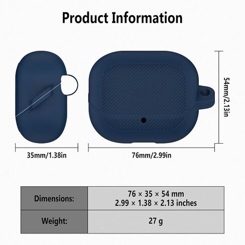Geiomoo Silicone Case for TOZO Crystal Pods, Soft Flexible Scratch Resistant Protective Cover with Carabiner (Black) in Saudi Arabia